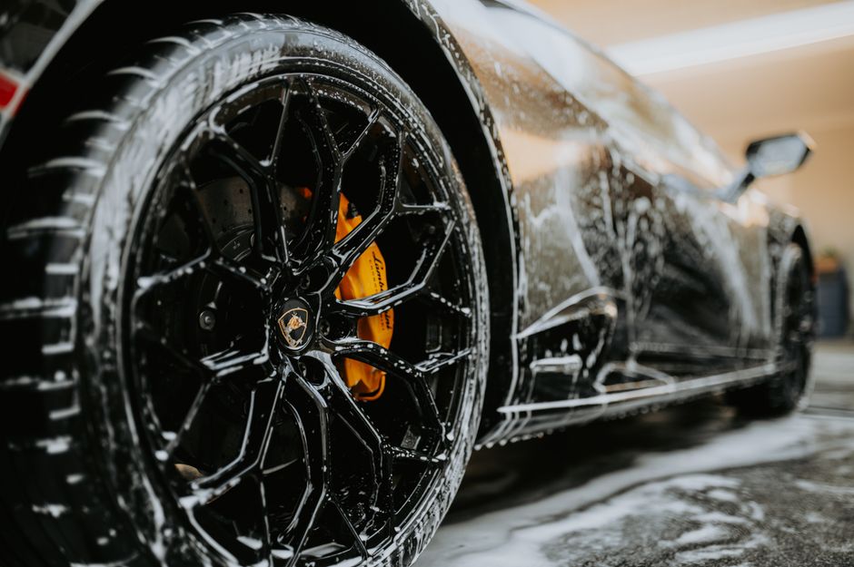 Luxury car shining after auto detailing